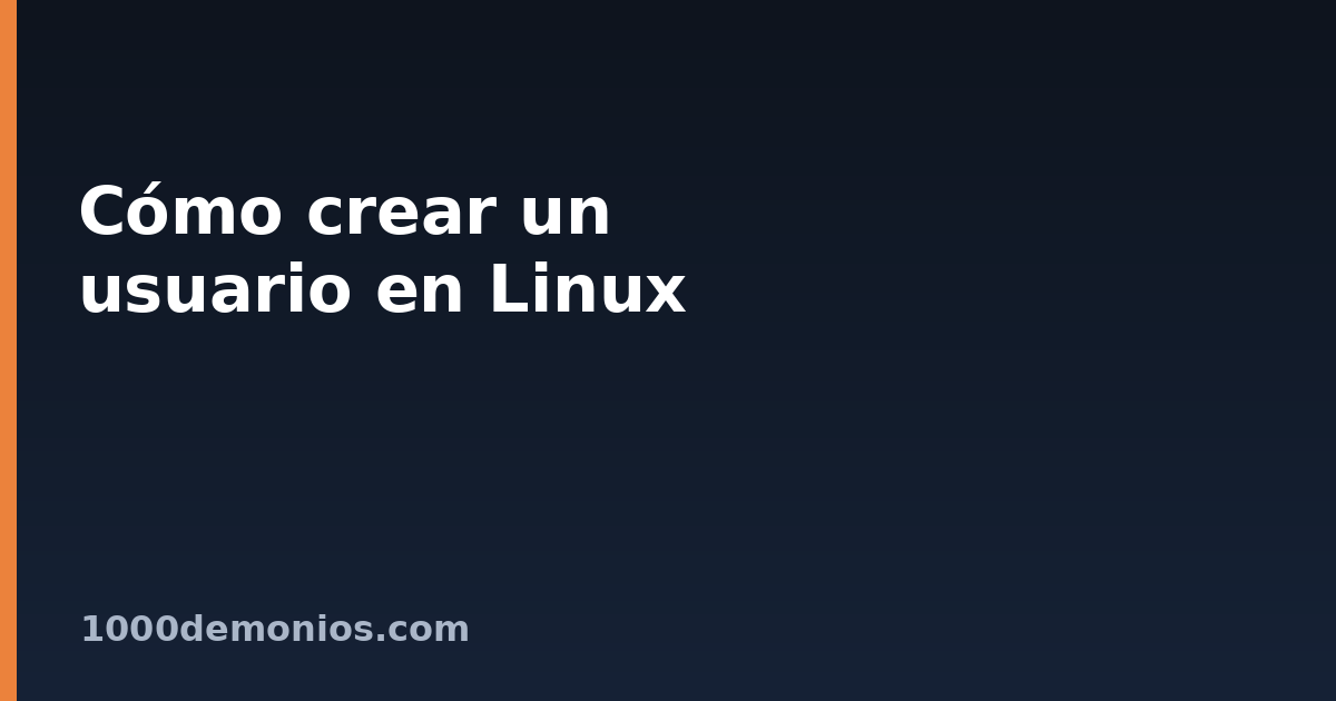 Cómo crear un usuario en Linux