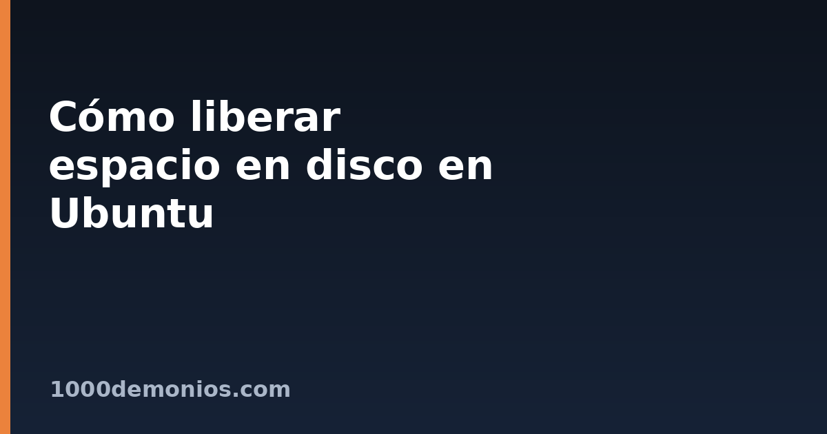 Cómo liberar espacio en disco en Ubuntu