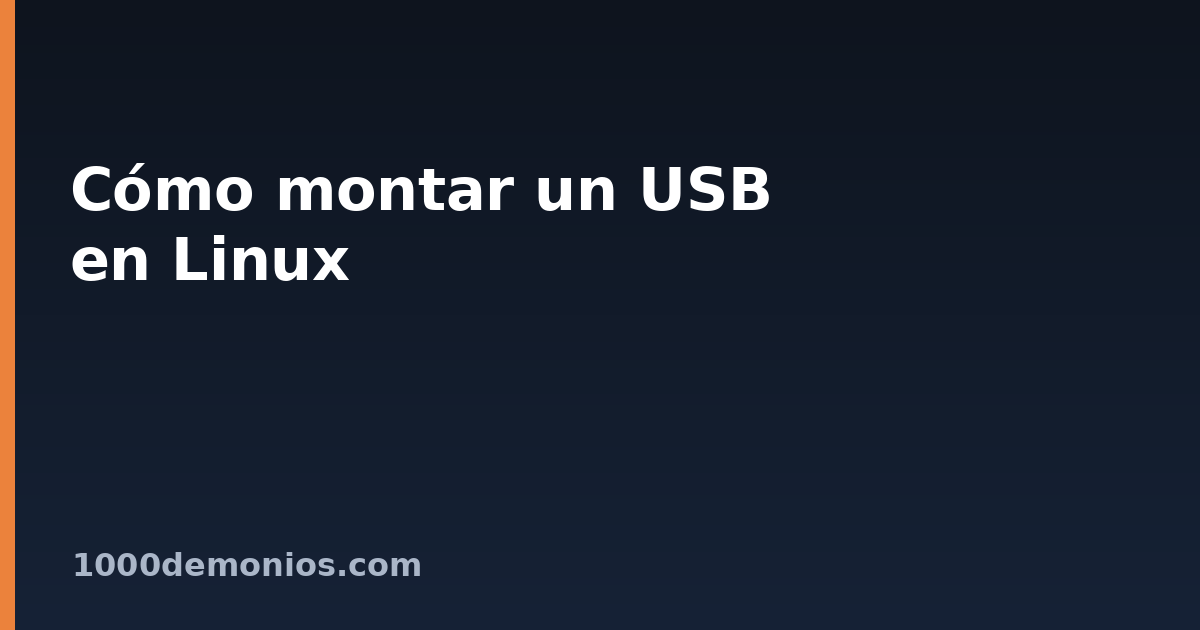 Cómo montar un USB en Linux