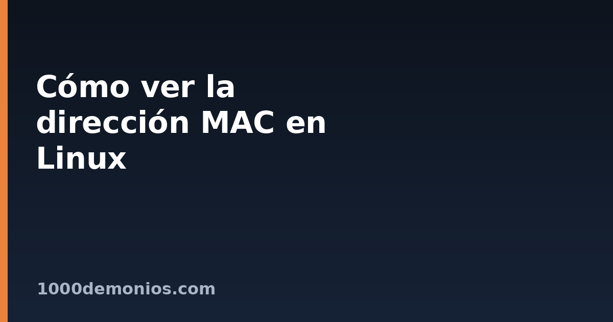 Cómo ver la dirección MAC en Linux