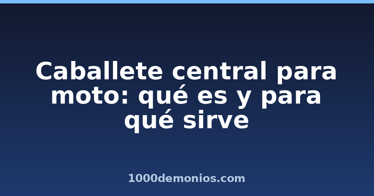 Caballete central para moto: qué es y para qué sirve