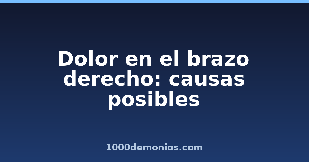 Dolor en el brazo derecho: causas posibles